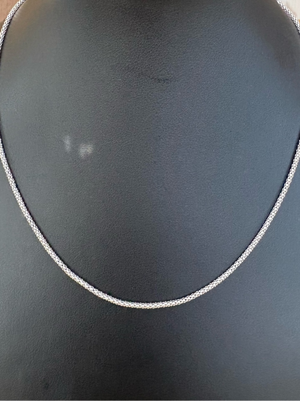 925 Sterling Silver Snake Chain Necklace 18” Vintage Italy